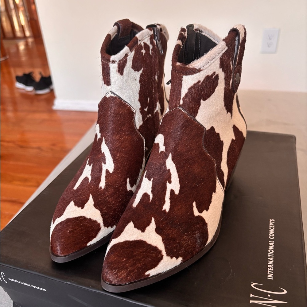 INC Calf Hair Ankle Boots 5.5